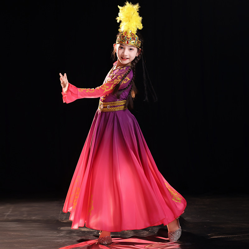 六一新疆舞蹈演出服儿童女童维吾尔族服饰维族裙维吾族古丽舞蹈服,淘宝优惠券,粉丝福利购,淘宝优惠卷