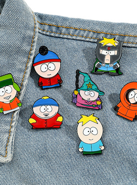 卡通游戏周边金属徽章南方公园人物合金胸针 South Park 包包配饰