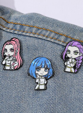 猎魔女团金属徽章欧美卡通K-POP胸针背包包帽子配饰品别针扣