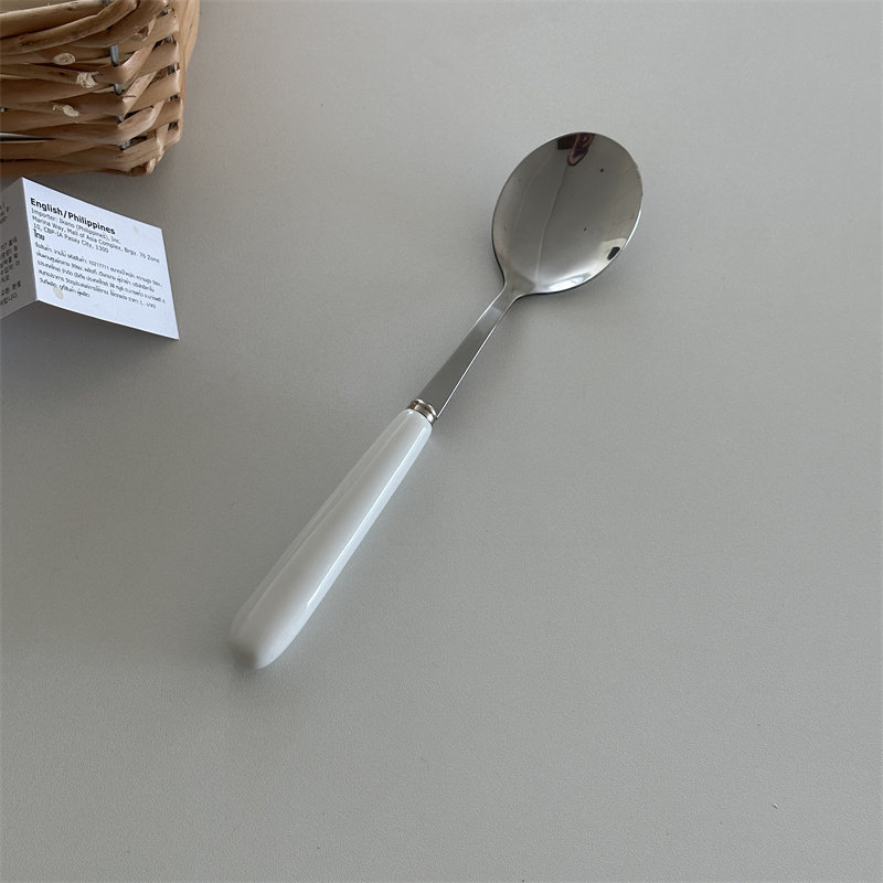 百搭餐具~简约白色陶瓷手柄不锈钢餐具刀叉筷子打蛋器餐具套装,淘宝优惠券,粉丝福利购,淘宝优惠卷