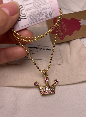 韩国进口甜美可爱精致皇冠项链