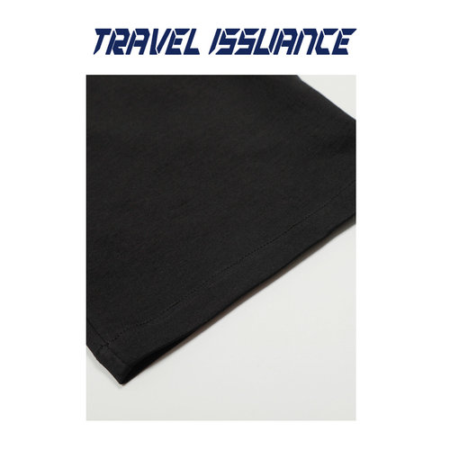 TRAVEL ISSUANCE 都在后退 ins潮牌加绒阔腿拼色宽松休闲直筒卫裤 - 图1