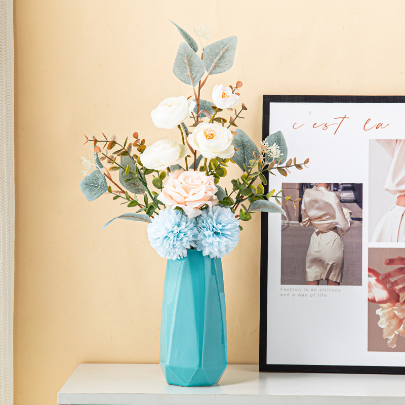 北欧简约陶瓷花瓶餐桌假花仿真花花束家居客厅玄关花艺装饰摆件,淘宝优惠券,粉丝福利购,淘宝优惠卷