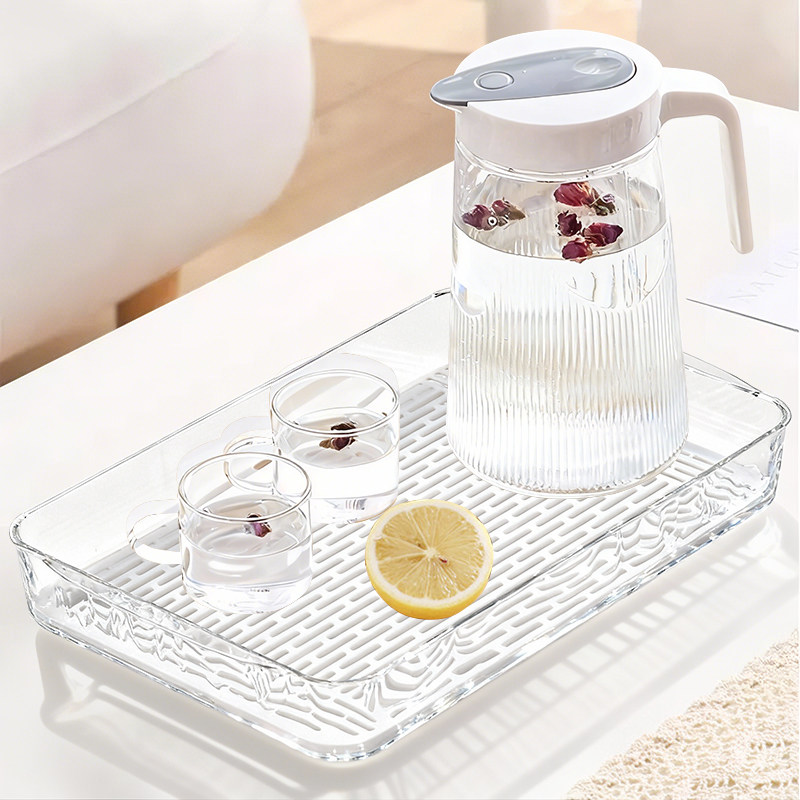 轻奢水果盘茶盘家用透明水杯托盘客厅放茶杯茶水盘杯子茶具收纳盘,淘宝优惠券,粉丝福利购,淘宝优惠卷