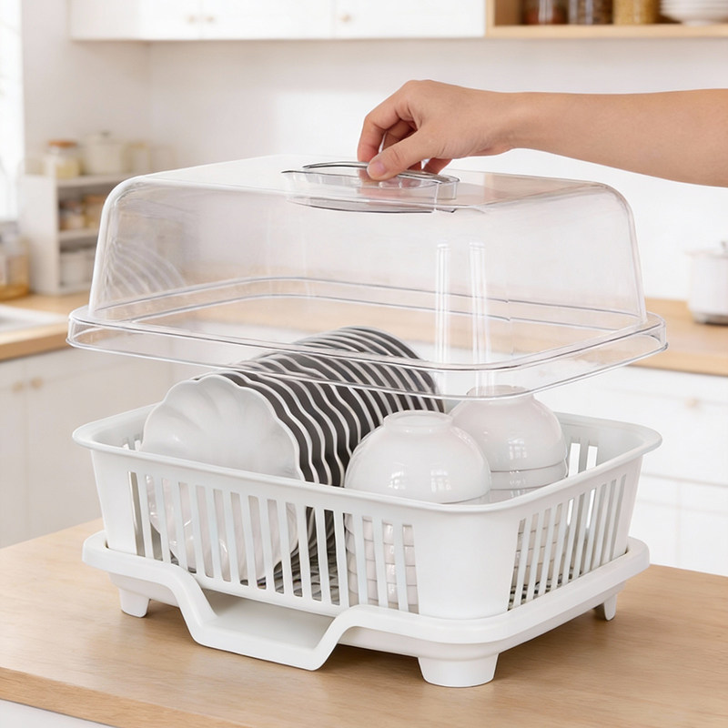 碗筷收纳盒碗柜带盖装餐具碗盘箱放碗家用置物厨房碗架沥水碗碟架,淘宝优惠券,粉丝福利购,淘宝优惠卷