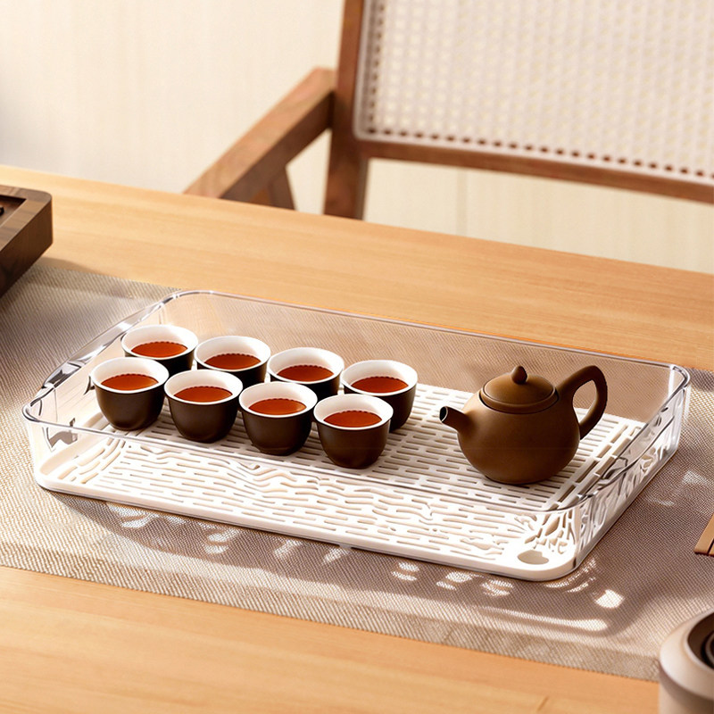 轻奢水果盘茶盘家用透明水杯托盘客厅放茶杯茶水盘杯子茶具收纳盘,淘宝优惠券,粉丝福利购,淘宝优惠卷