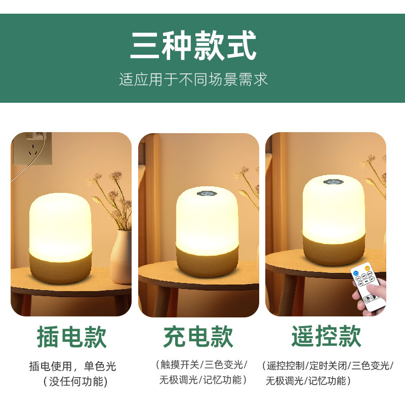 充电触摸小夜灯拍拍照明婴儿宝妈喂奶小夜灯护眼床头灯卧室睡眠灯,淘宝优惠券,粉丝福利购,淘宝优惠卷