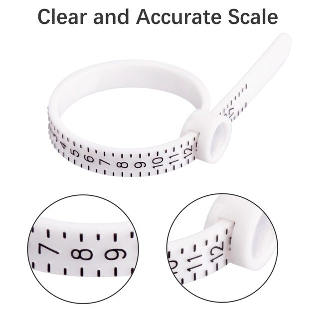 Finger measurement soft ruler with magnifying glass ring size measurement circle portable tool