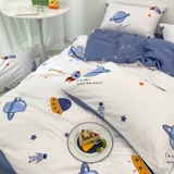 Хлопковый детский комплект, мультяшный пододеяльник для мальчиков, простыня, динозавр, 4 предмета, 3 предмета