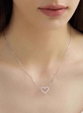 日韩同款镶钻爱心项链女精致小巧高级感气质ins设计感心形锁骨链