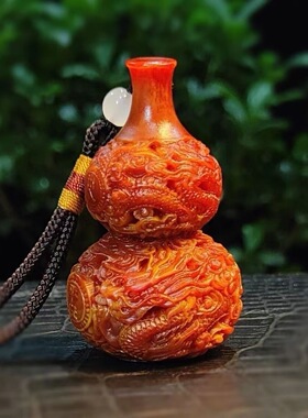 【大捡漏】正品龙涎香高级雕刻精致盘龙葫芦手把件车饰持久留香
