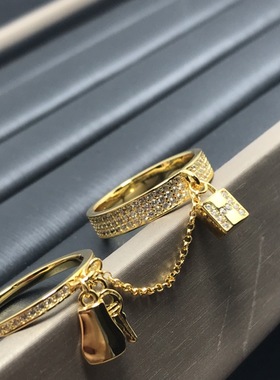 戒指满钻钥匙钥匙指环满钻指环