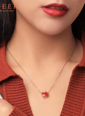 平安果纯银项链女原创轻奢小众苹果吊坠平安夜圣诞2025礼物送女友