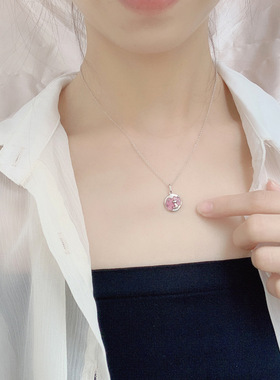 小王子与狐狸情侣纯银项链原创轻奢小众珐琅吊坠七夕礼物送男女友