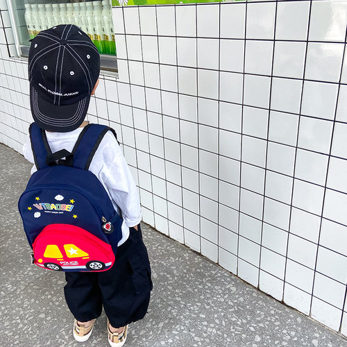 儿童幼儿园书包男童小中班1-3-5岁宝宝背包潮小汽车男女孩双肩包 - 图0