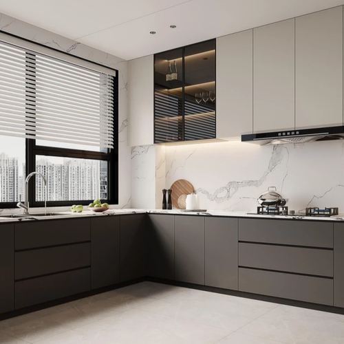 PET高光门板定制肤感柜门橱柜吊柜衣柜门鞋柜门酒柜门全屋定制 - 图0