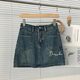 Denim skirt for women in spring and summer 2025 new A-line large pocket skirt retro small hip skirt skirt