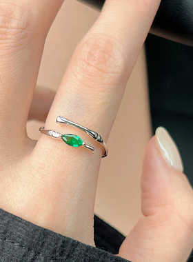 开口小众设计感竹节戒指高级