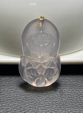 视频祝福桃花粉水晶九尾狐狸吊坠