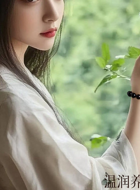 视频祝福天然乌金黑曜石手链女男