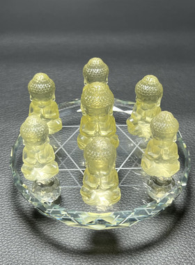 情侣天然黄水晶小如来佛吊坠摆件