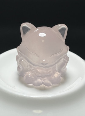 情侣吊坠粉水晶天然九尾狐招桃花