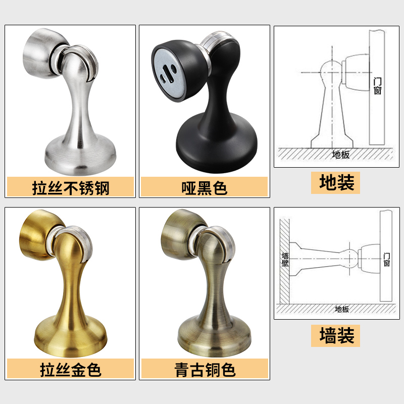 固特不锈钢门吸地吸墙吸卫生间门碰门阻强磁防撞吸门器门挡-图1