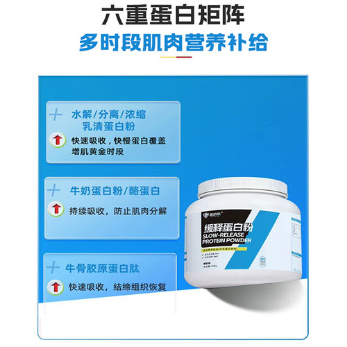 美凯威缓释蛋白500g三重乳清牛奶胶原酪蛋白健身运动补剂蛋白75% - 图2