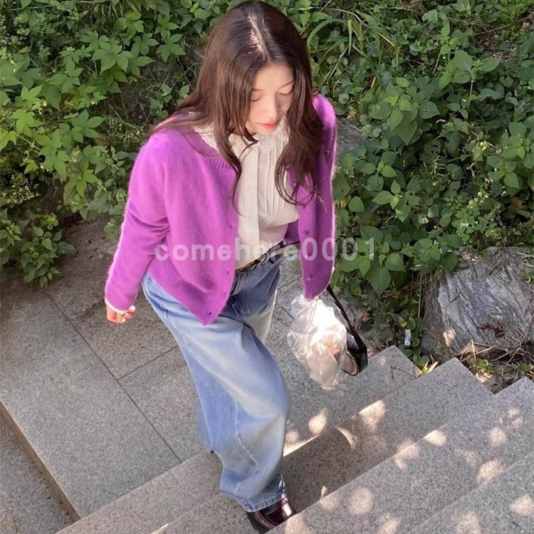 现货速发韩国东大门代购Erume2025秋季新款休闲单排扣针织开衫 - 图2