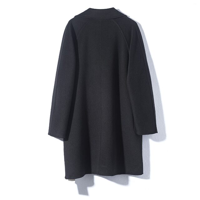 Give back and benefit a lot. Handmade arch needlework double-sided woolen coat. Double-breasted mid-length woolen coat for women.