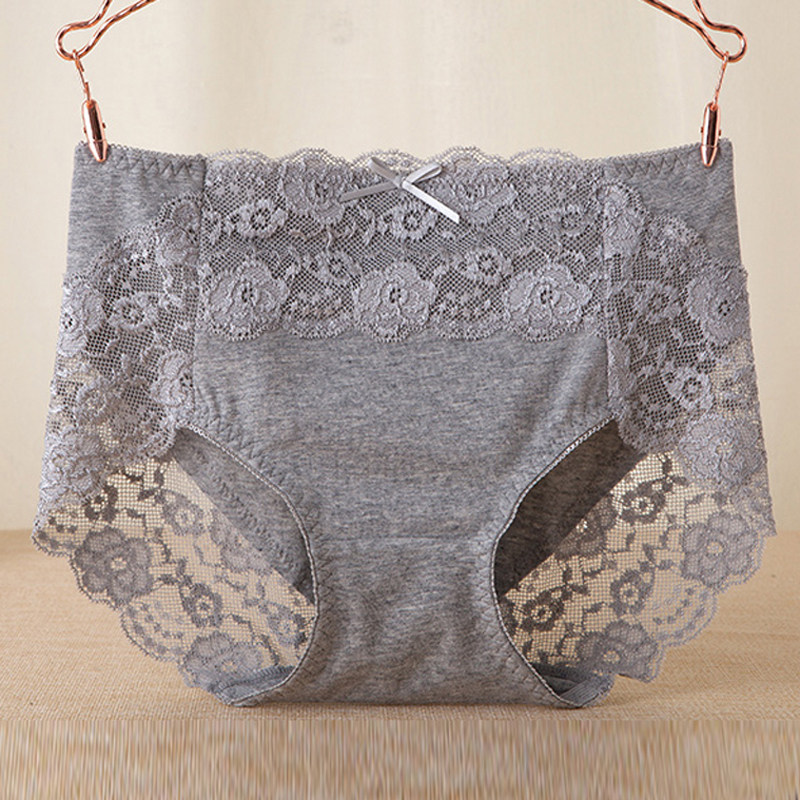 3条装中腰内裤女纯棉收腹提臀无痕性感蕾丝全棉质面料三角裤大码,淘宝优惠券,粉丝福利购,淘宝优惠卷