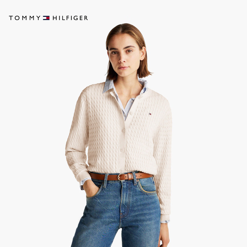 Tommy25秋冬新款女装纯棉圆领麻花慵懒针织开衫毛衣外套新年礼物,淘宝优惠券,粉丝福利购,淘宝优惠卷