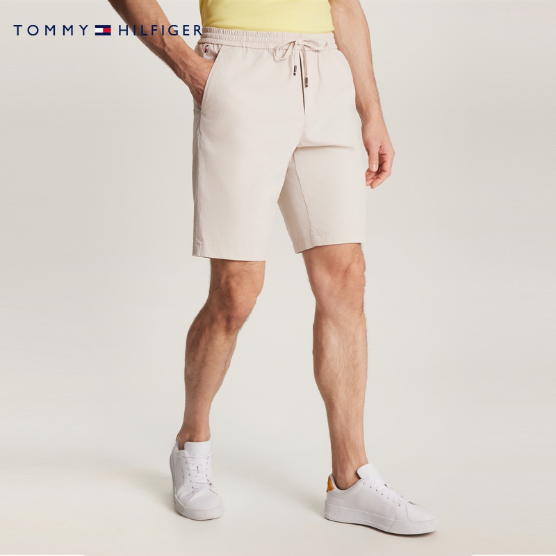 Tommy夏季男装舒适府绸抽绳腰合身版经典商务休闲运动短裤36036
