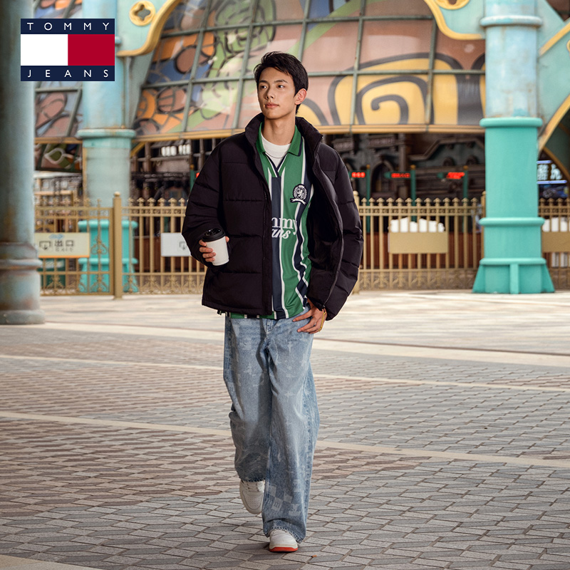 【潮流立领】TommyJeans25秋冬新款男美式运动学院风棉服夹克外套 - 图0