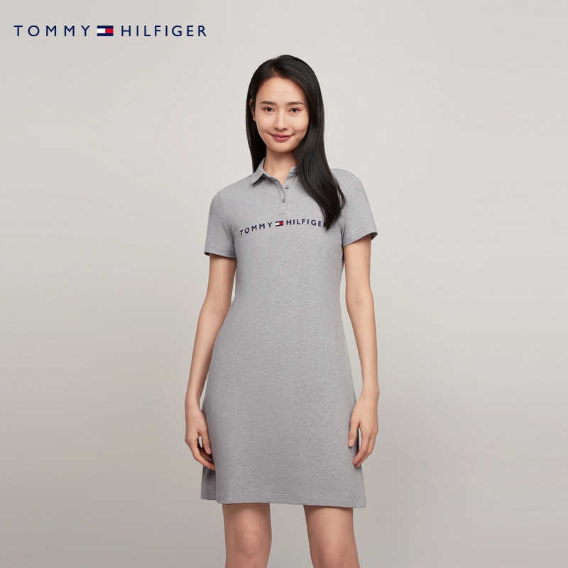 【字母刺绣】Tommy 24新款春夏女通勤直筒显瘦POLO连衣裙76J4786