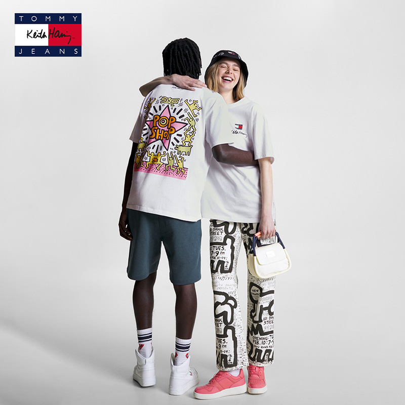 Tommy x KEITH HARING男女纯棉美式运动趣味涂鸦宽松短袖T恤17335