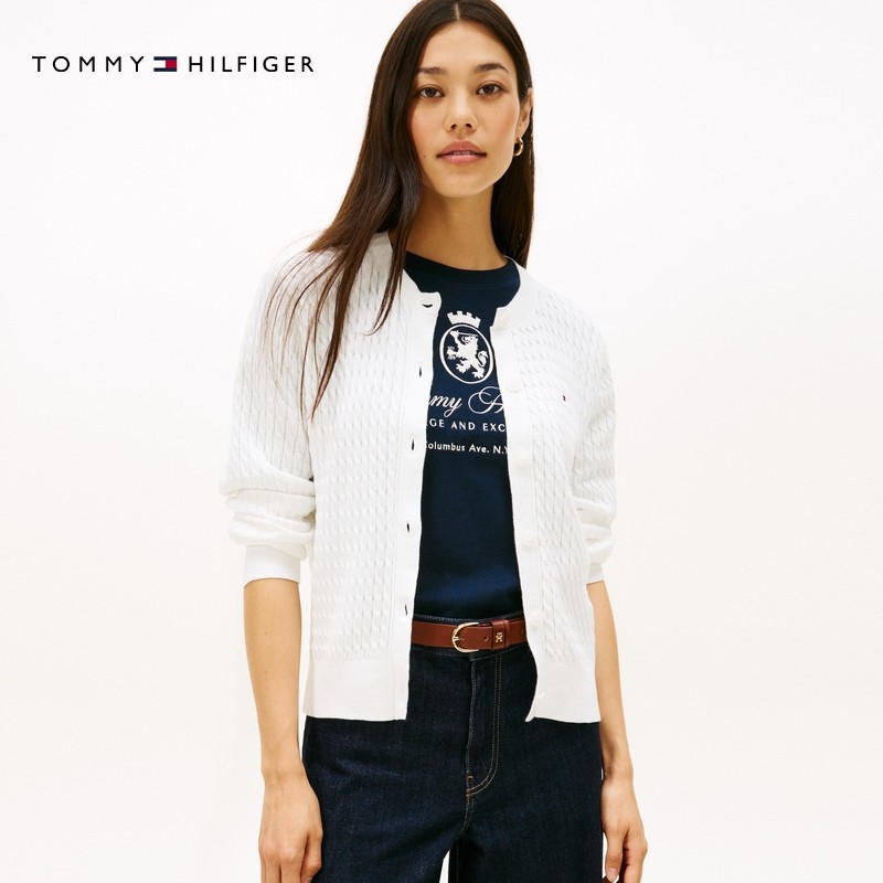 Tommy25秋冬新款女装纯棉圆领麻花慵懒针织开衫毛衣外套新年礼物,淘宝优惠券,粉丝福利购,淘宝优惠卷