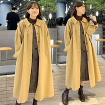 Autumn and winter gestation in Korean version loose with large size of wind coat jacket with long version cover of slim fit slim A word fat MM cardiovert dress