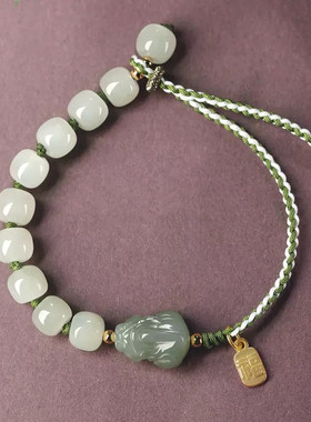 天然和田玉貔貅手链手绳高级感轻奢男女手工编织礼物ins小众设计