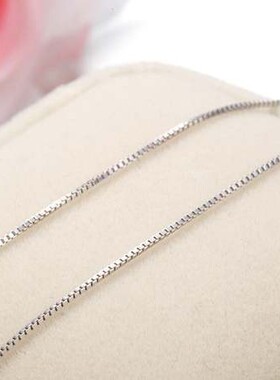 925纯银镀白金细4045细盒子链