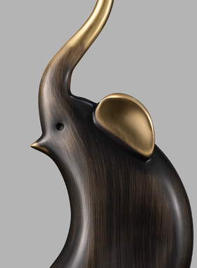 轻奢高档酒柜大象摆件新中式