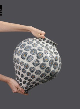 一匚新中式手工波点陶瓷花器