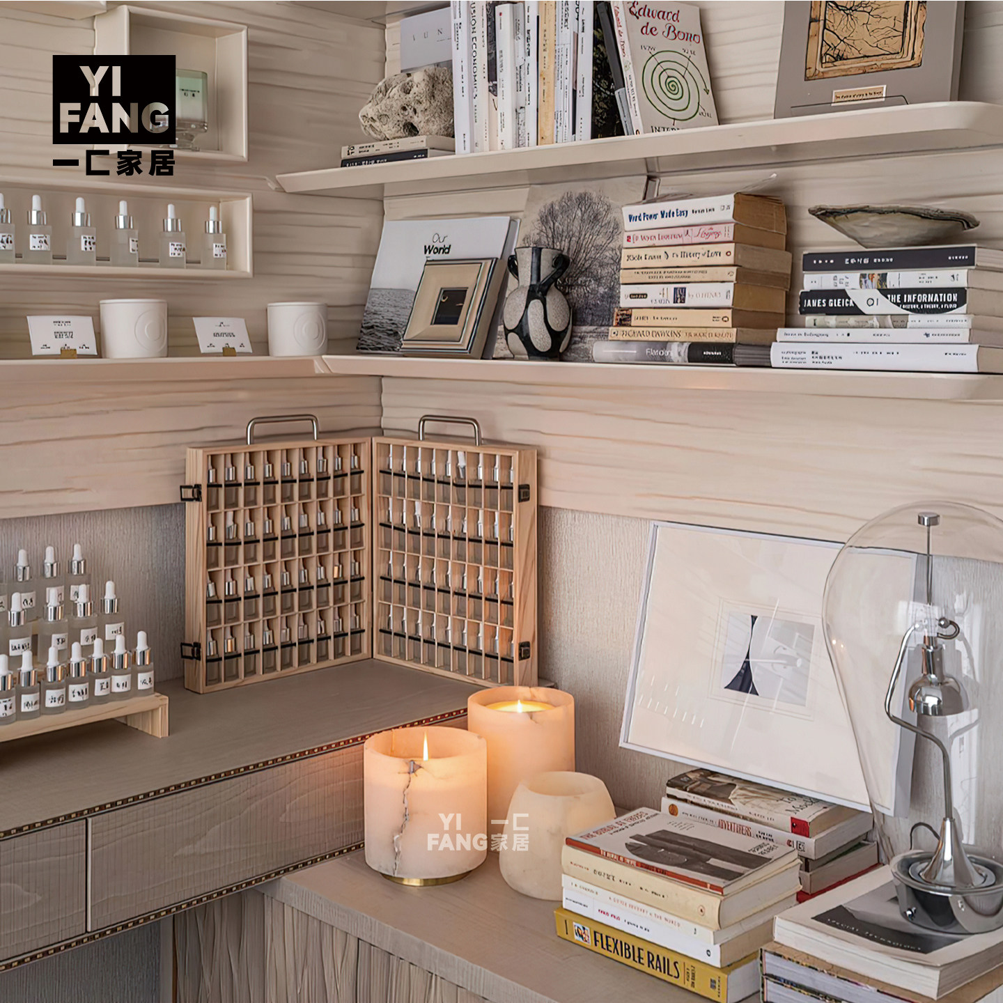 一匚 现代大理石蜡烛杯香薰花艺装饰画 样板房书桌书架书柜摆件,淘宝优惠券,粉丝福利购,淘宝优惠卷