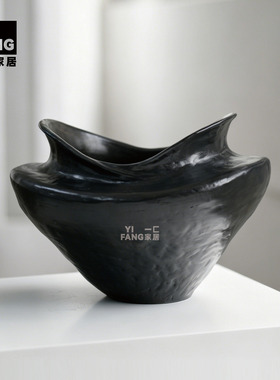 一匚复古手工釉色花器摆件