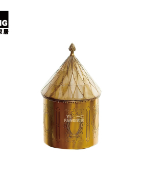 一匚中古云石果盘花器摆件