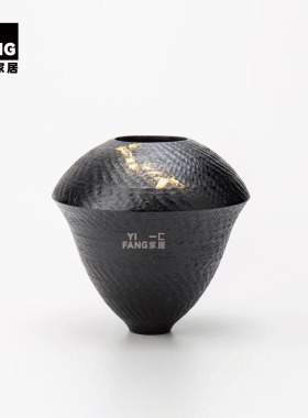 一匚大丹新中式金箔大漆花器摆件