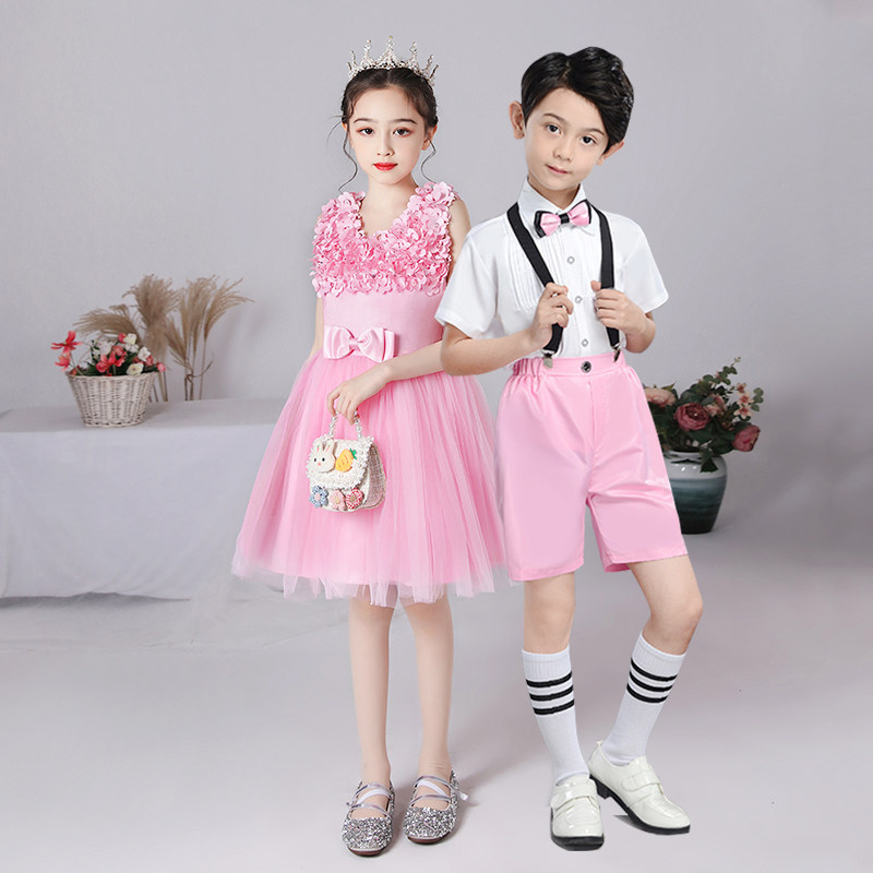 六一儿童演出服公主裙蓬蓬纱裙幼儿园表演服小学生集体合唱服粉色,淘宝优惠券,粉丝福利购,淘宝优惠卷
