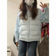 Knitted sleeves patchwork stand collar cotton jacket