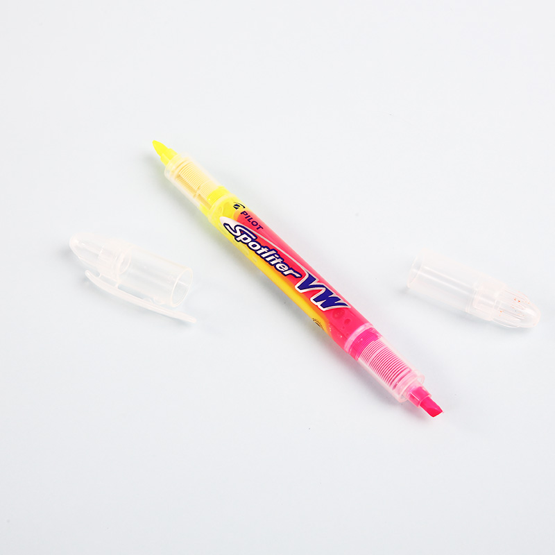 日本PILOT百乐双头双色荧光笔标记彩色直液式标记号笔创意学生用划重点彩色标注-图1