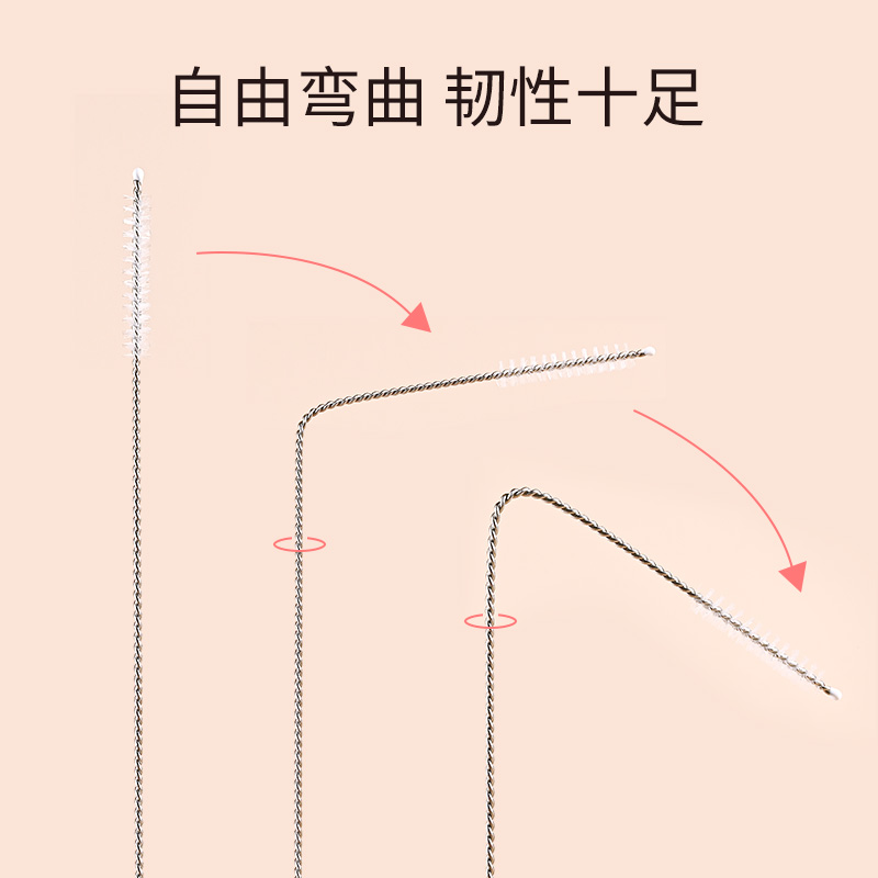 吸管刷奶瓶清洁刷细长洗吸管的小刷子吸管杯刷套装加粗加长软毛刷 - 图1